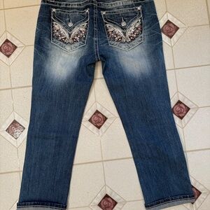 Miss Me Capri USA Themed Jeans Size 29. Worn x 1